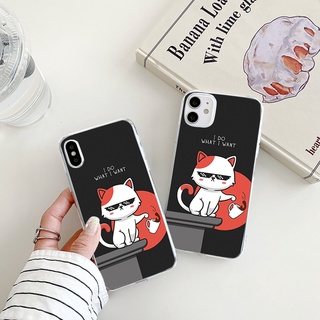 cool cat เคสไอโฟน 13 pro max เคส iPhone 7 8 Se2020 7Plus 8พลัส case X Xr Xs Max 11 12 13 14 pro cartoon phone cover