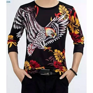 ##พร้อมส่ง#เสื้อผ้าแฟชั่นผู้ชาย เสื้อแขนยาวคอกลม(TSH-035)