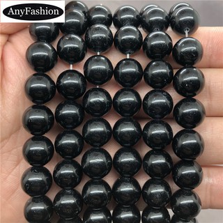 Black Chalcedony Jade Jasper Beads 4-12mm Round Natural Loose Stone Bead Diy