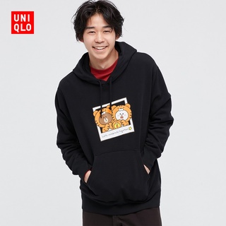 LINE FRIENDS Uniqlo เสื้อกันหนาวแขนยาว มีฮู้ด สําหรับผู้ชาย และผู้หญิง 446634