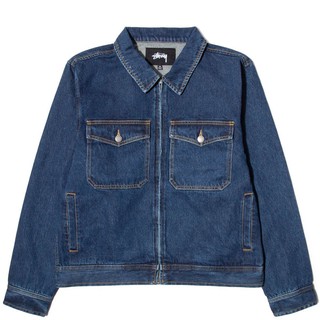 SLUM LTD - STUSSY DENIM GARAGE JACKET DARK BLUE