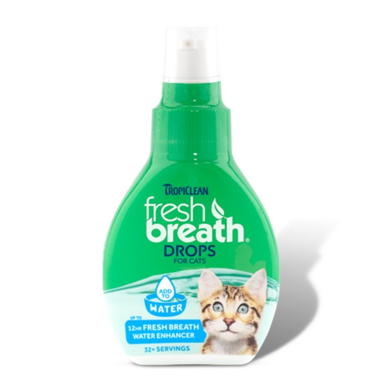 Tropiclean Fresh Breath Drop Cat 65 ml น้ำยาหยด (ผสมน้ำ) น้ำยาลดกลิ่นปากแมว แมวปากเหม็น ลดกลิ่นปากแมว น้ำยาบ้วนปาก แมว