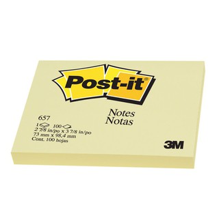 โพสต์-อิท โน้ต 3x4 นิ้ว สีเหลือง (100 แผ่น) โพสต์-อิท 657 Post-It Note 3x4 Inch Yellow (100 sheets) Post-It 657