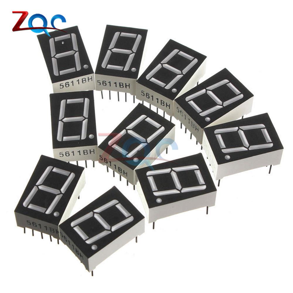 10PCS 0.5 inch Red 7 Segment 0.5" LED Display Digital Tube Common Anode 1 Bit