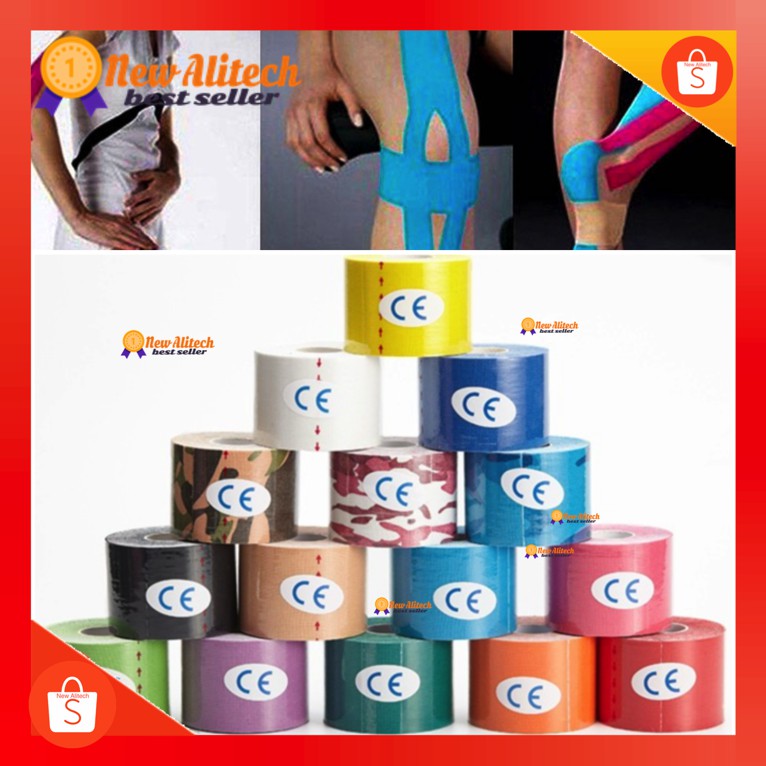 New Alitech พร้อมส่ง *5cmx5m* Kinesiology Tape Kinesio คิเนสิโอ เทปผ้าบำบัด เทปพยุงกล้ามเนื้อ
