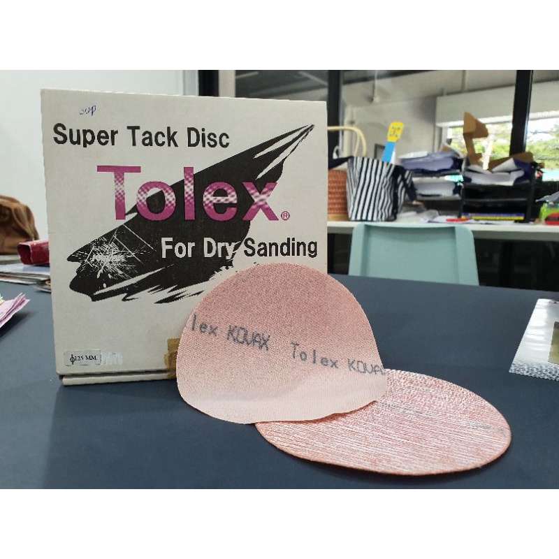Tolex ทรายขัดแห้ง เบอร์1500 ขนาด125มม.ไม่มีรู สีชมพู ใช้ขัดผิวแลคเกอร์ ไม่ต้องออกแรงขัด ไม่ต้องใช้น้ำช่วย ไม่ทิ้งรอย