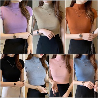 **พร้อมส่ง**เสื้อไหมพรมคอเต่าผู้หญิง