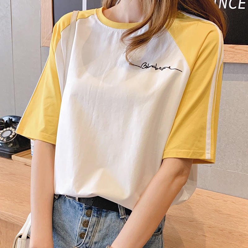 LH.Sunday🍀 เสื้อยืดคอกลมสองสี สีสวยดูดีสายวินเทจชิวๆง่ายๆสบายๆห้ามหลาด