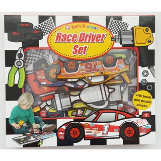 Puzzle Race Driver Set: Lets Pretend Sets board book กระดาษแข็งหนาทุกหน้า เหมาะสำหรับ 3+