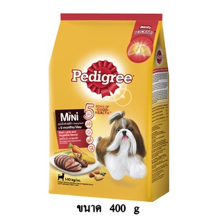 Pedigree mini beef dry small dog food เพ็ดดีกรี อาหารสุนัข แบบเม็ด ทอยส์ พันธุ์เล็ก รสเนื้อวัว แกะและผัก ขนาด 400G.