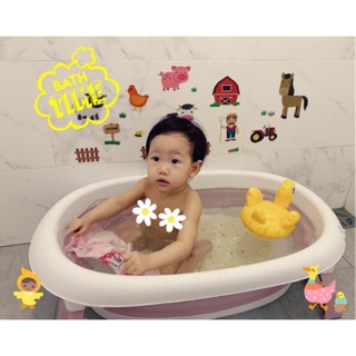 อ่างอาบน้ำเด็ก พับได้ ขนาดใหญ่ วัสดุอย่างดี สีสันสวยงาม B6 P25 N01 N27 N39