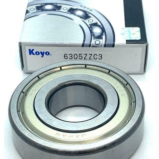 KOYO  Deep Groove Ball Bearing No.6305-2ZC3 Dimensions d=25 * D=62 * B=17 mm. ตลับลูกปืน เบอร์ 6305-2ZC3 รอบจัด Japan