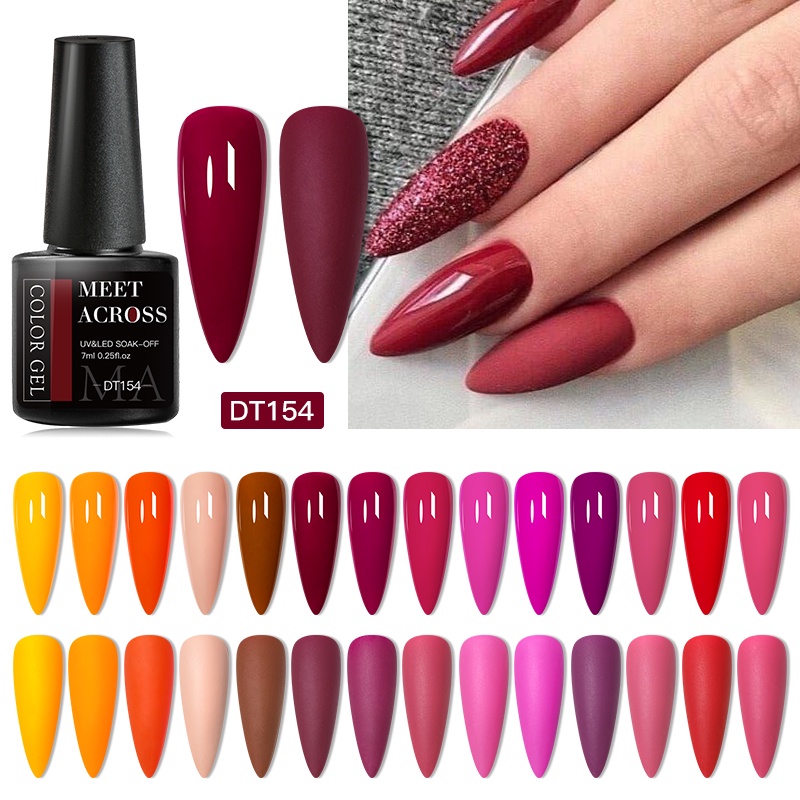 MEET ACROSS สีทาเล็บเจล 7ml สี เจลเล็บ กึ่งถาวร UV Nail Gel เจลเล็บ สร้างสรรค์ แฟชั่น เล็บปลอมเจล