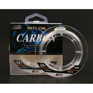 (ถูกที่สุด) สายช็อคลีด สายหน้า ฟลูโอคาร์บอน 100% (FLUORO CARBON 100%) 50 เมตร