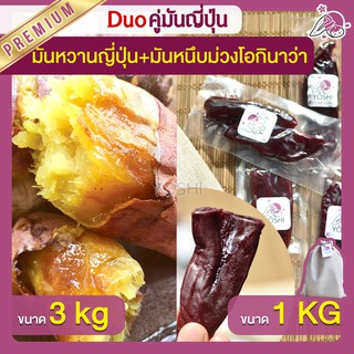 แพ็คคู่ถูกกว่า มันหวานญี่ปุ่น เบนิฮารุกะ 3kg + มันหนึบม่วง 1kg  มันหวานญี่ปุ่นนำเข้า มันหนึบ โอกินาว่า