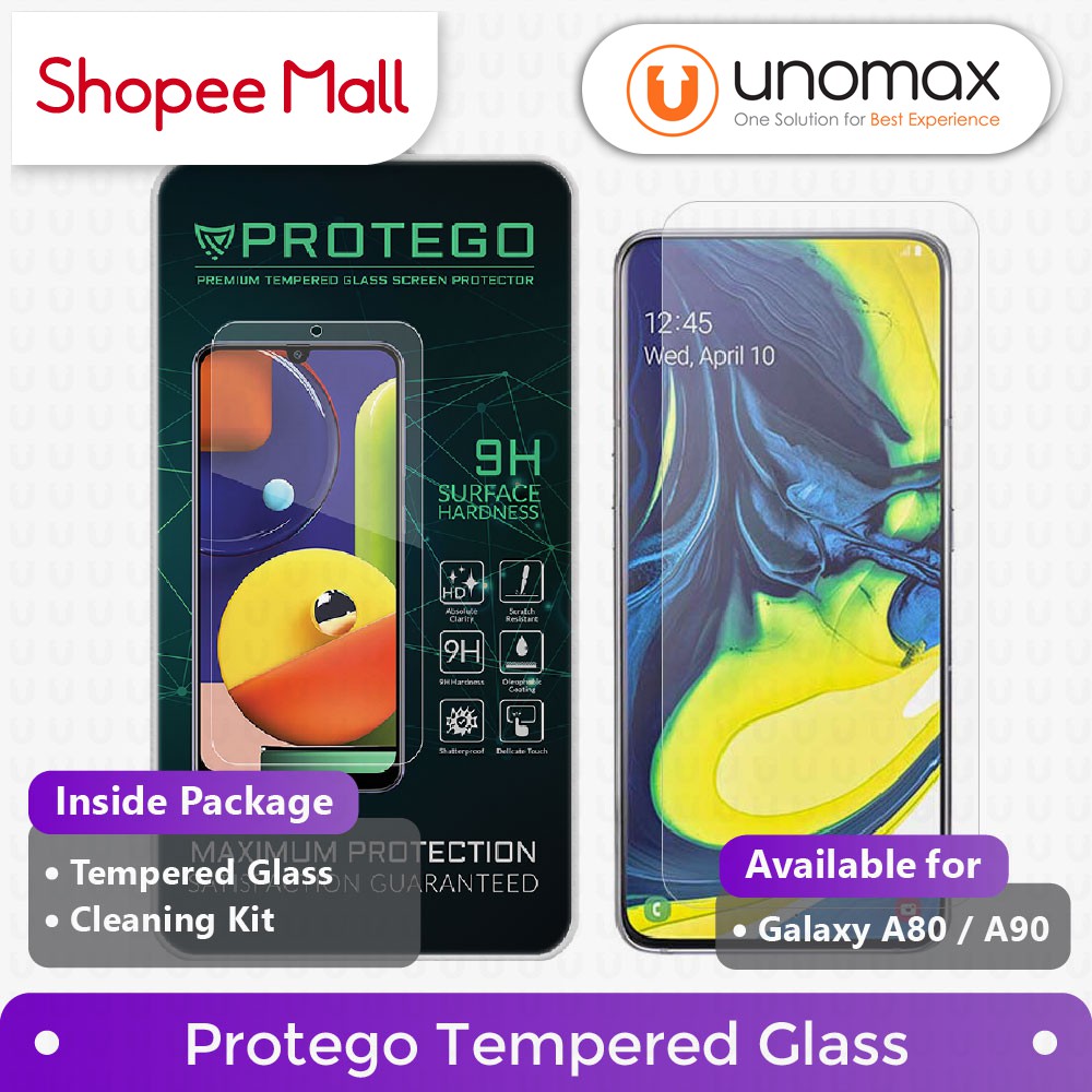 Protego Samsung Galaxy A80 กระจกเทมเปอร์ปกป้องหน้าจอ