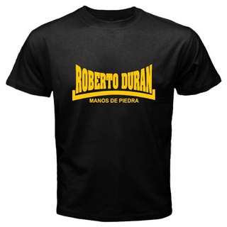 ใหม่ เสื้อยืดผ้าฝ้าย 100% พิมพ์ลาย ROBERTO DURAN Manos De Piedra สีดํา สําหรับผู้ชาย ผู้หญิง ไซซ์ S-3XLS-5XL