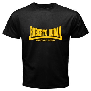 ใหม่ เสื้อยืดผ้าฝ้าย 100% พิมพ์ลาย ROBERTO DURAN Manos De Piedra สีดํา สําหรับผู้ชาย ผู้หญิง ไซซ์ S-3XLS-5XL