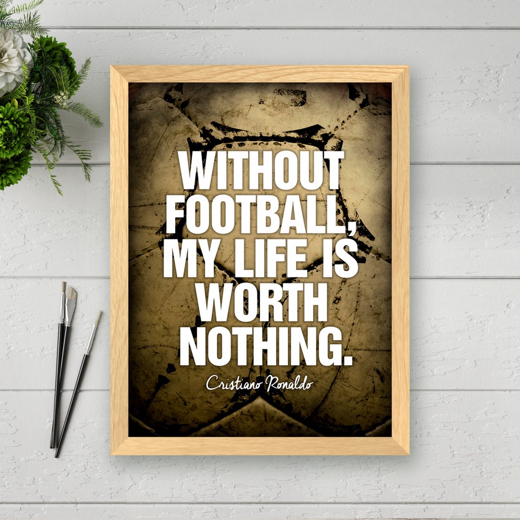 ฟุตบอล Ronaldo Motivational Quotes Art Decor โปสเตอร์