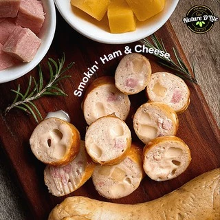 ไส้กรอกเยอรมันรมควัน Smoked Sausage ไร้สารไนเตรท ไม่มีแป้ง ปราศจากวัตถุกันเสียและผงชูรส by Nature D'Lite