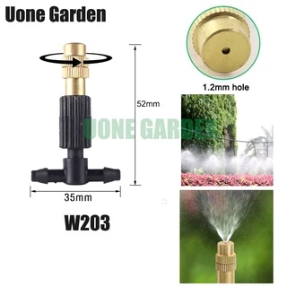 Uone Garden หัวพ่นหมอก หัวพ่นละอองน้ำ 4/7.5/7มม หัวพ่นหมอกสีส้มแบบปรับ ทองเหลือง พร้อมข้อต่อสามทาง