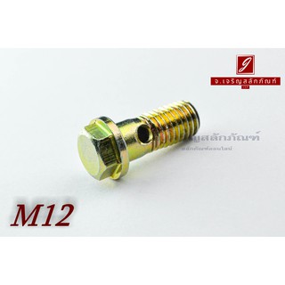 น็อตน้ำมัน Oil Bolt ขนาด M12x1.75x30 แบบ 1 รู