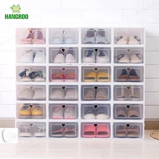 HANGROO H503 กล่องรองเท้า ฝาแข็งรูปหัวใจ กล่องใส่รองเท้า ฝาเปิดปิดได้ ขนาดใหญ่ 33ซม.