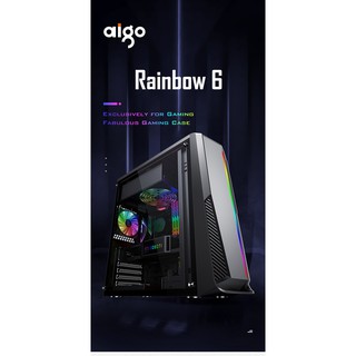 💥HOT Product💥เคสคอมพิวเตอร์ AIGO RAINBOW6 (BLACK)