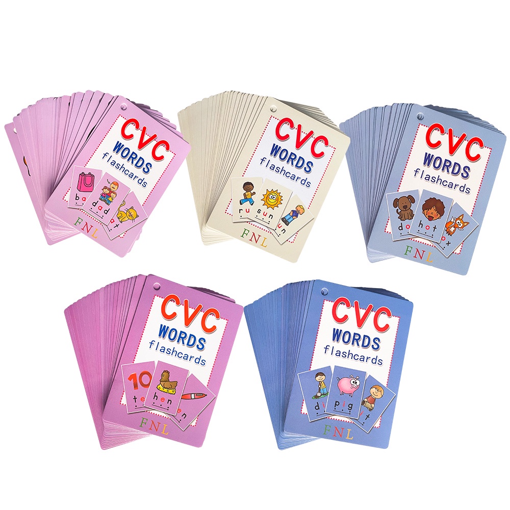131 Cards Phonics CVC Words Flashcards Sight Word Flash รูปที่ 4