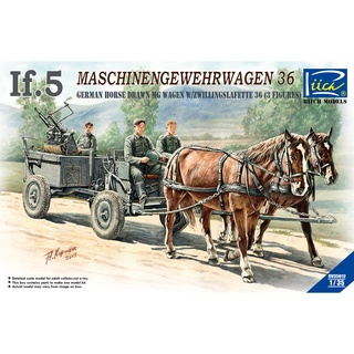 โมเดลประกอบ Riich Model 1/35 Riich Model RV35012 WWII German IF-5 Horse Drawn MG Wagon with Zwillingslafette 36