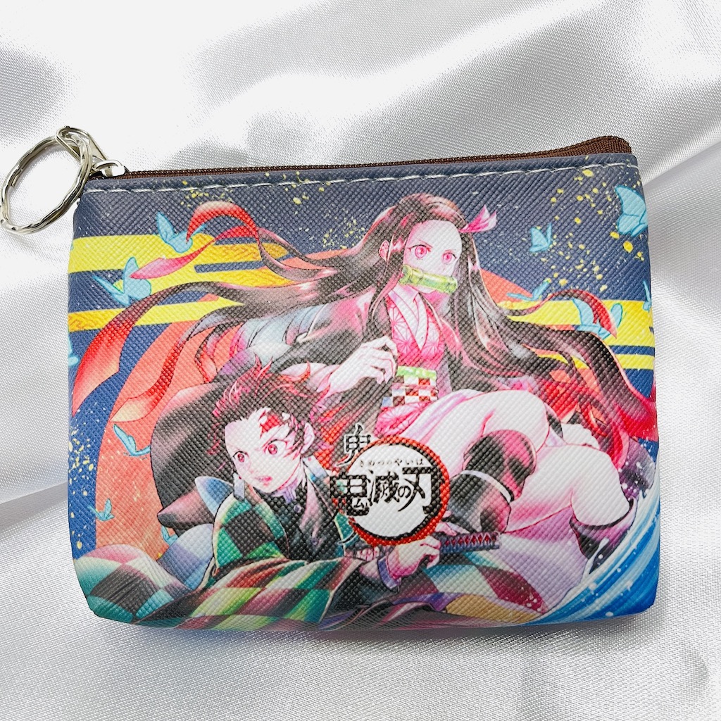 กระเป๋าใส่เหรียญ ดาบพิฆาตอสูร  Demon Slayer: Kimetsu no Yaiba กระเป๋าใส่เหรียญอะนิเมะ  12*9*2.5cm การ์ตูน กระเป๋าใส่เหรี