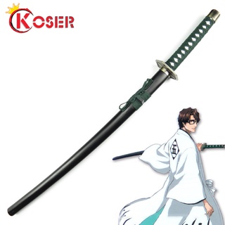 100ซม ทำด้วยไม้ ดาบ Bleach Espada Wooden Sword Weapon Toys Cosplay Aizen Sousuke Zanpakutou Samurai Prop ชุดคอสเพลย์ การ