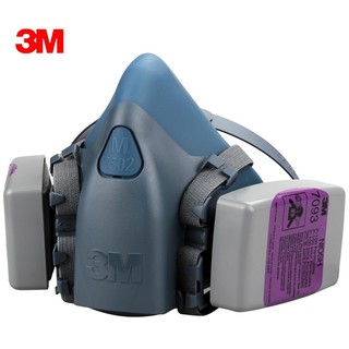 3 M 7502 หน้ากากซิลิโคนป้องกันฝุ่นละออง 7093 แถมกระเป๋าคาดเอว 3M 1ใบ