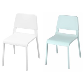 MADday - IKEA (ของแท้) เก้าอี้  TEODORES ทีโอดอเรส สีขาว, สีไลท์เทอร์ควอยซ์