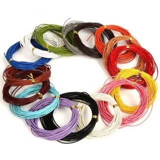 สายเชือกหนังแท้ 1 มม. 2 มม. 3 มม. 16 สี 5 เมตรสําหรับทําเสื้อผ้ารองเท้า