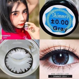 (1) Shimmer Gray / Chimmer Gray / Trap Gray / Icy-X Gray บิ๊กอาย สีเทา ตัดขอบดำ เทา ตาโต Wink Len ค่าสายตา สายตาสั้น