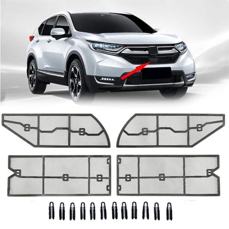 ใหม่ ตะแกรงกระจังหน้ารถยนต์ สเตนเลส อุปกรณ์เสริม สําหรับ Honda CRV 2017 2018 2019 4 ชิ้น