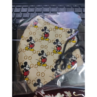 แมสผ้า มัสลิน เลือกสี เลือกลายได้ ซักได้ สีไม่ตก ลาย มิกกี้ มิกกี้เมาส์ mickey mouse gg