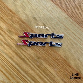 โลโก้* SPORTS เล็กคู่ งานโลหะ ( ขนาด* 0.8 x 6 cm ) ราคาต่อคู่