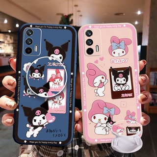 เคสโทรศัพท์มือถือ ขอบสี่เหลี่ยม ลาย My Melody พร้อมแหวนขาตั้ง สําหรับ OPPO A16 A94 A53 A15 A12 AX7 A52 A72 A92 A74 A54 5G