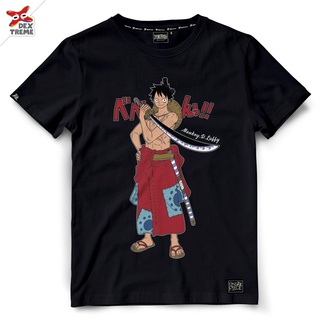 ย้อนยุคDextreme เสื้อวันพีซ One Piece Luffy Wanokuni สีดำS-5XL