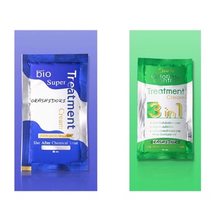 (ใช้โค้ด INCM8L3 ลด 50% สูงสุด 50 บาท)  ทรีทเม้นท์ไบโอ หมักผมไบโอ แบบซอง GREEN BIO SUPER TREATMENT ( 1 กล่อง 24 ซอง )