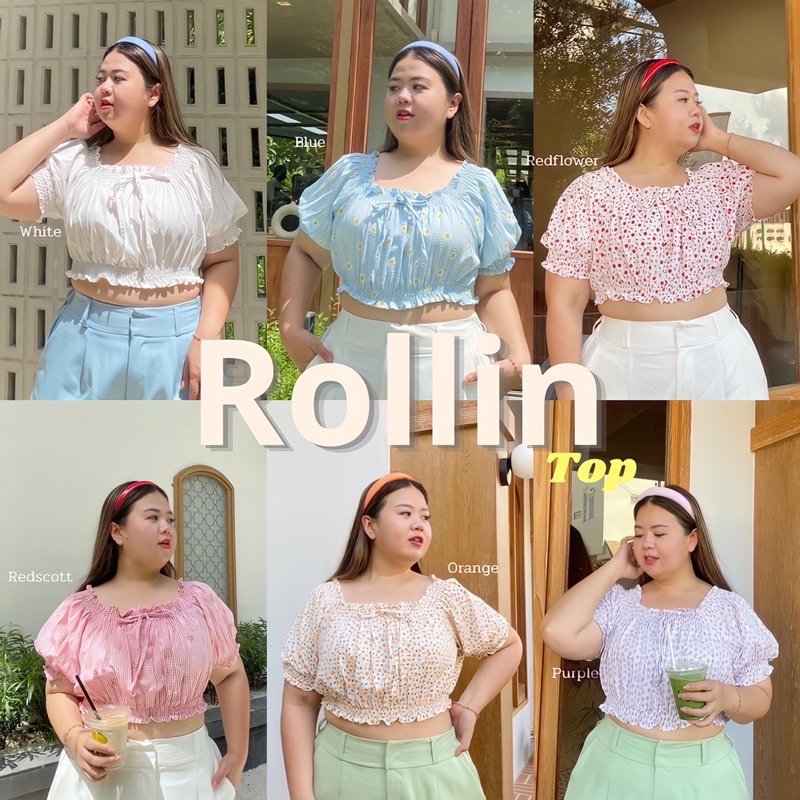 rollin top เสื้อใส่ได้2แบบปาดไหล่กับตุ๊กตานะคะ