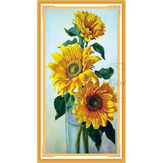 ชุดปักครอสติชพิมพ์ลาย ดอกทานตะวัน (Sunflower Cross stitch kit)