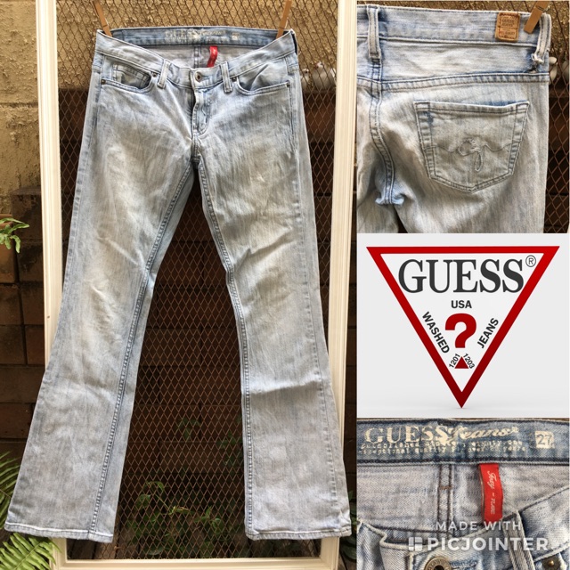 กางเกงยีนส์ sz แบรนด์แท้ Jeans เอวต่ำ 27 Guess มือสอง พร้อมส่ง 2sis1bro