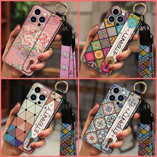 Durable Lanyard Phone Case For iphone14 Pro For Woman Chinese Style Anti-dust For Girls Waterproof Wrist Strap armor case cute