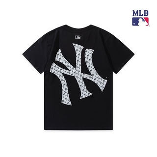 ❤❀ [พร้อมส่ง] ❤ เสื้อยืดแขนสั้น ผ้าฝ้ายแท้ ปักลาย MLB NY คุณภาพสูง แฟชั่นคู่รัก สําหรับผู้ชาย และผู้หญิง