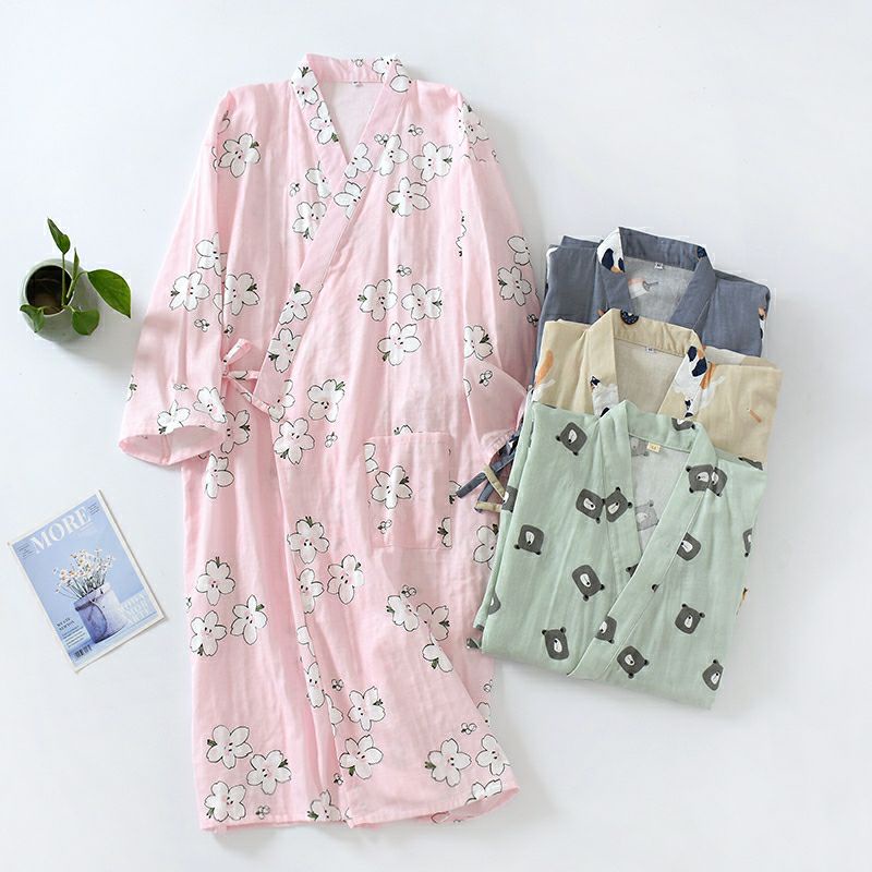 EP5♡Yukata~Kimono♡cotton100% ชุดคลุมอาบน้ำ ชุดนอนแบบผูก ผ้าฝ้ายซับน้ำ ยูกาตะ กิโมโน QZ-2323 - รูปที่ 3
