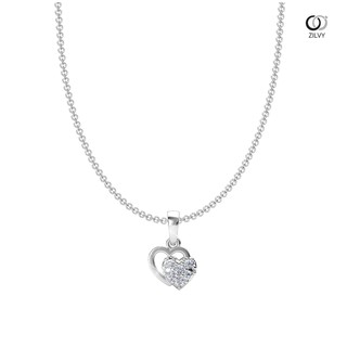 ZILVY - สร้อยคอพร้อมจี้หัวใจ ประดับเพชรรวม 0.12 กะรัต เพชรน้ำร้อย (P135)