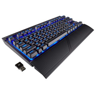 คีย์บอร์ด ไร้สาย Corsair K63 Wireless Mechanical Gaming Keyboard Backlit Blue LED Cherry MX Red Quiet Linear &amp; Lapboard